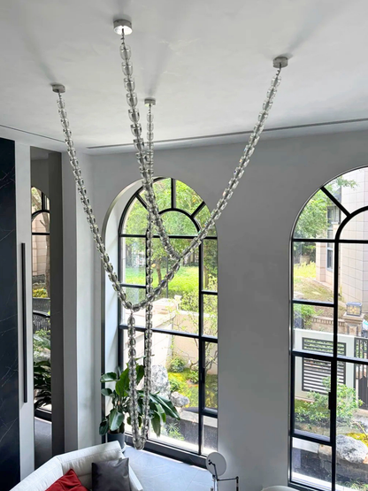 Modern Crystal Bullet Necklace Chain Chandelier for Living Room/Staircase/Restaurant