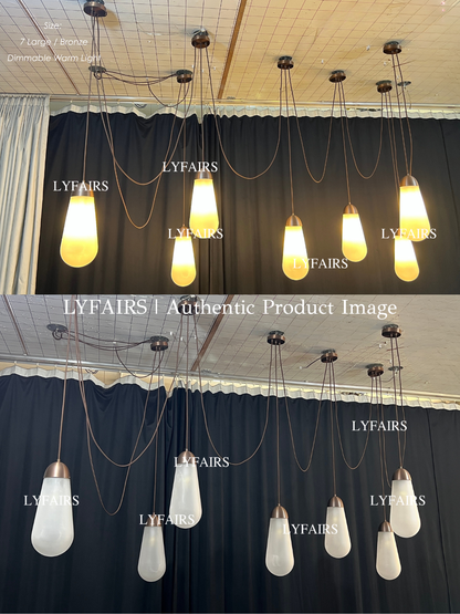 Modern Floating Pears-inspired Frosted Glass Pendant for High-ceiling