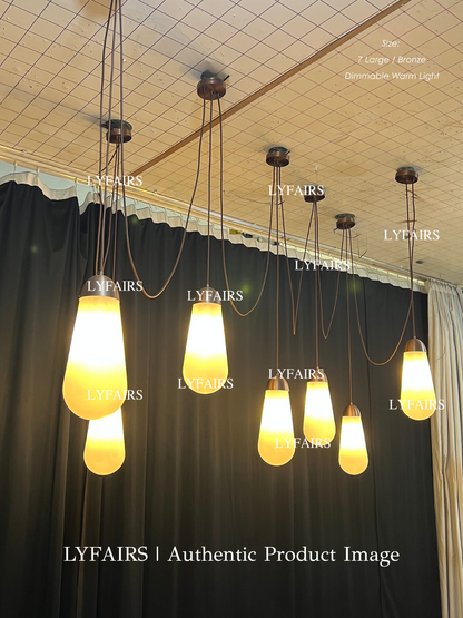 Modern Floating Pears-inspired Frosted Glass Pendant for High-ceiling