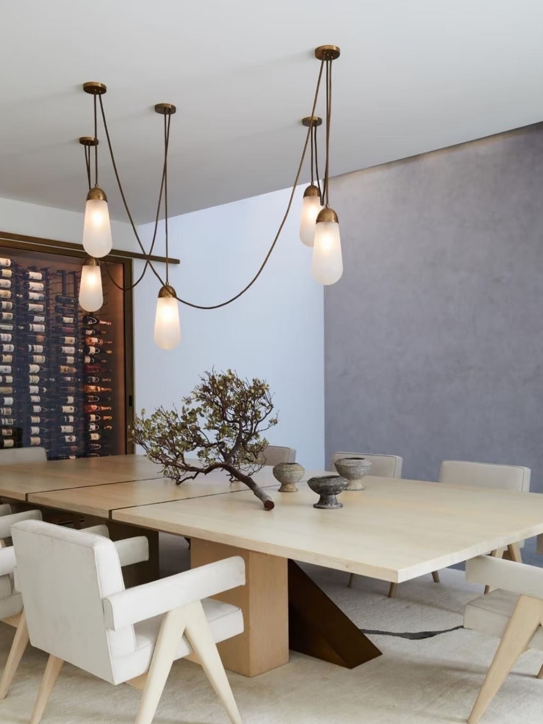 Modern Floating Pears-inspired Frosted Glass Pendant for High-ceiling