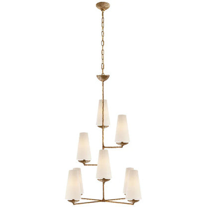 Vertical Chandelier in Bronze/Black/White Finish Color