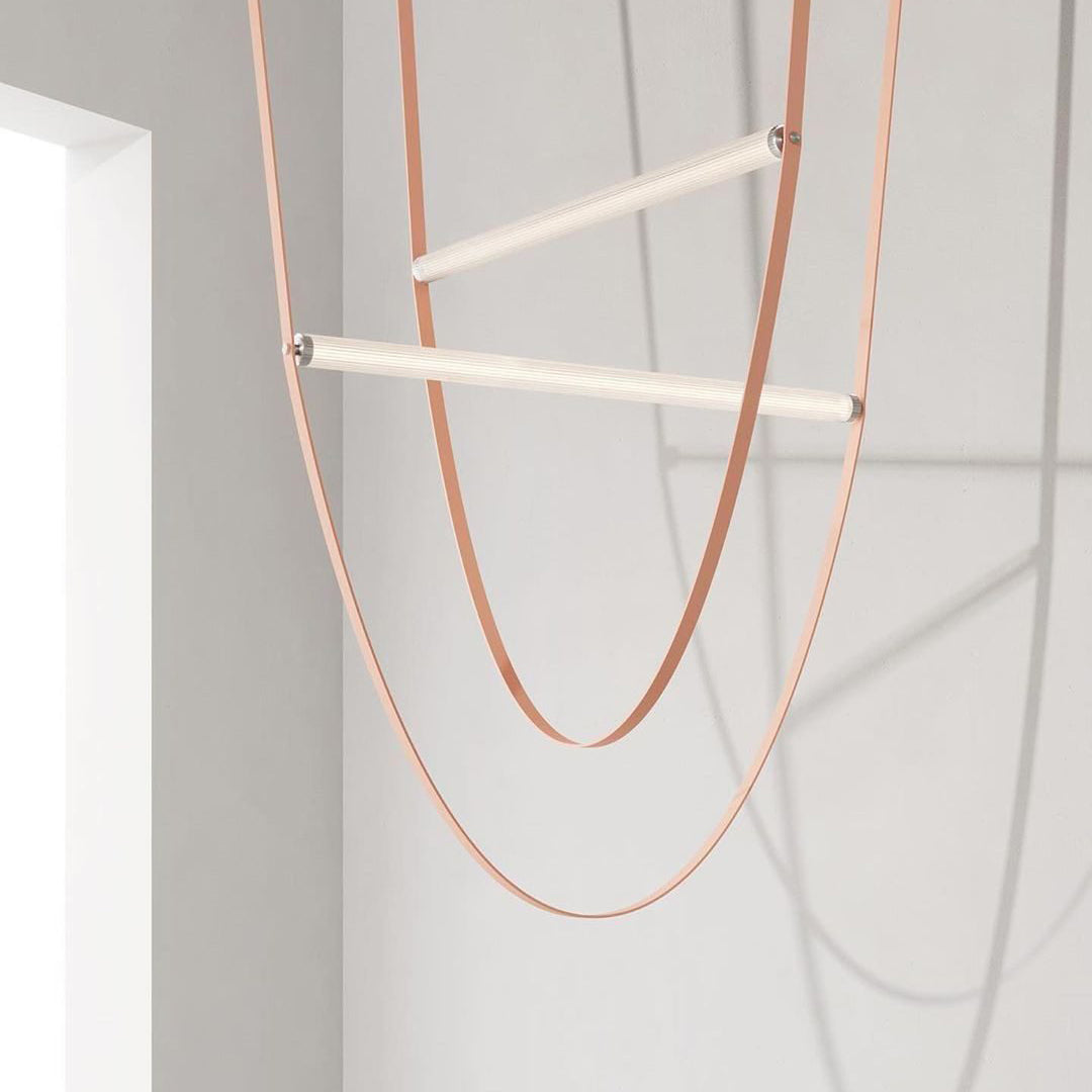 Designer U-shaped Belt Lamp LED  Glass Tube Chandelier