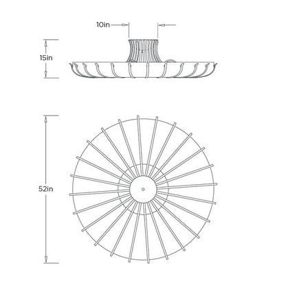 Modern Organic Round Petal Fabric Flush Mount Chandelier for Low-ceiling