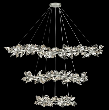 Art Handcrafted 1/2/3-tier Diamond-cut Crystal Chandelier for Living/Dining Room/Bedroom