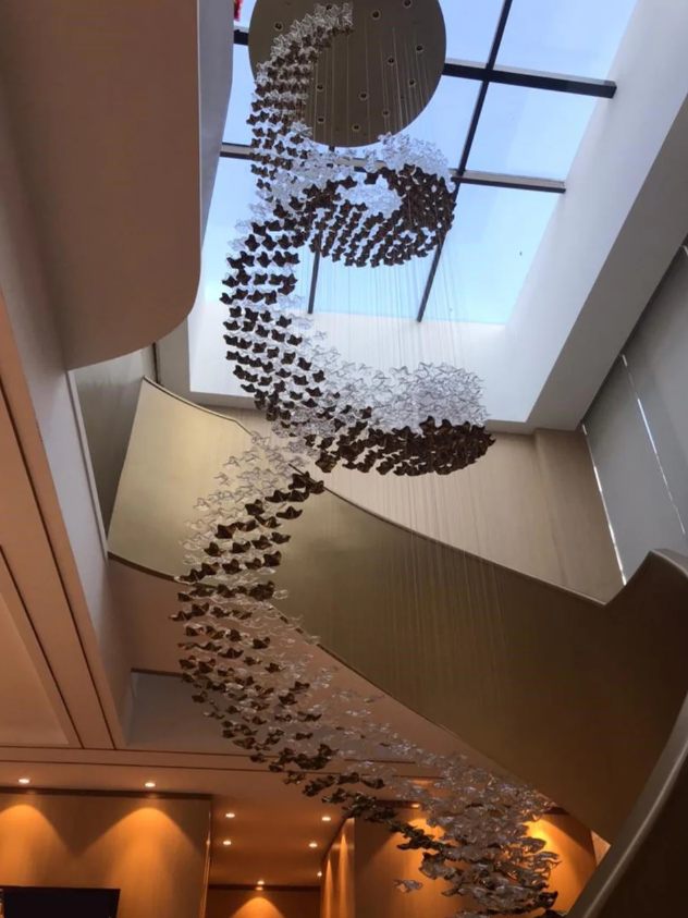 Modern Floating Starfish Glass Chandelier for High Ceiling /Hotel/Restaurant