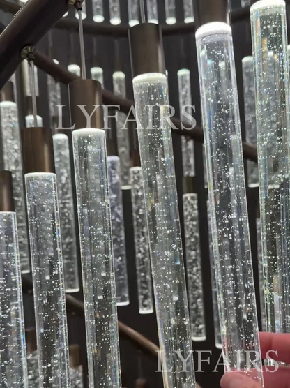 Luxury Spiral Bubble Crystal Chandelier for High Ceiling