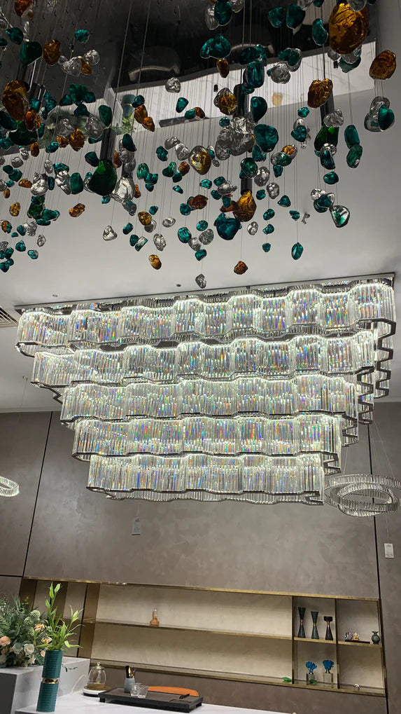 Lampada da soffitto moderna/cancello con finitura cromata per corridoio/hall di hotel/sala da pranzo