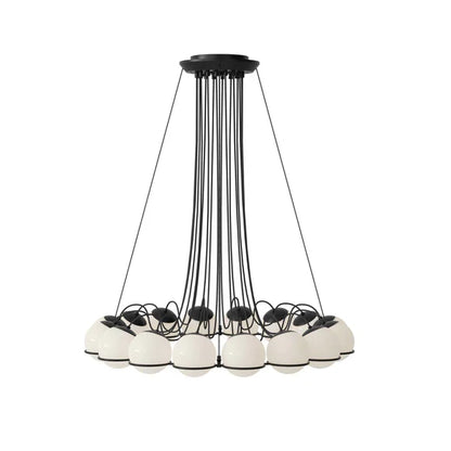 Lampadario moderno a grappolo in vetro opalino