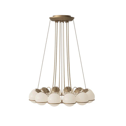 Lampadario moderno a grappolo in vetro opalino