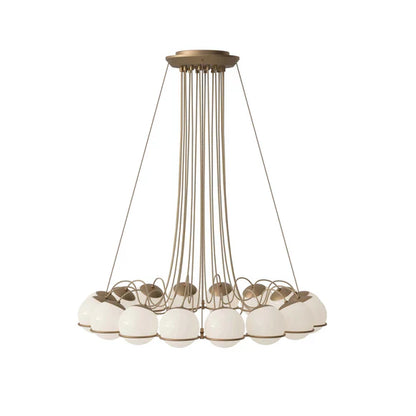 Lampadario moderno a grappolo in vetro opalino