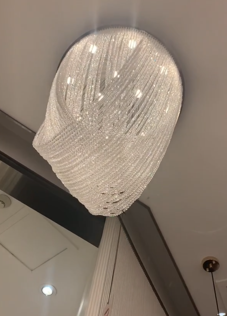 Luxury Crystal Chandelier Flush Mount Ceiling Light Fixture