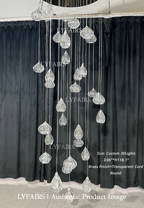 Modern Nordic Style Hand Blown Glass Chandelier For Dining Room/Living Room/Stairwell