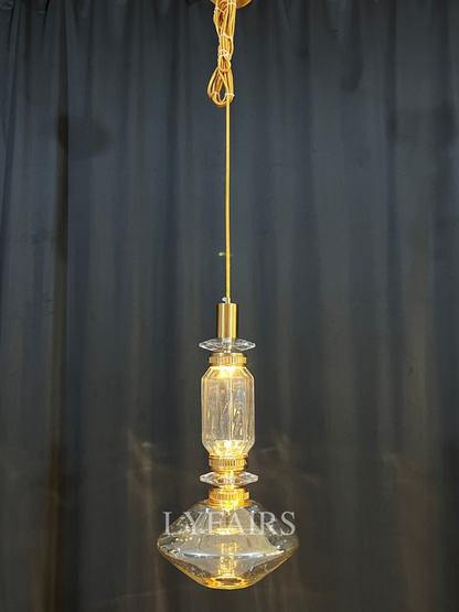 Lampada a sospensione in vetro artistico irregolare