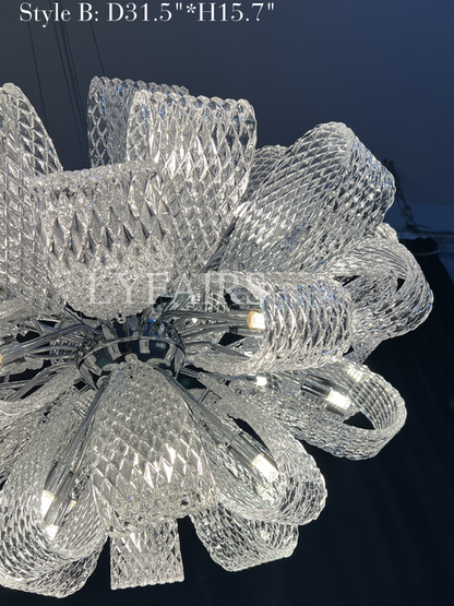 Lampadario a sospensione in vetro con bouquet di fiori in stile postmoderno per soggiorno/sala da pranzo/camera da letto