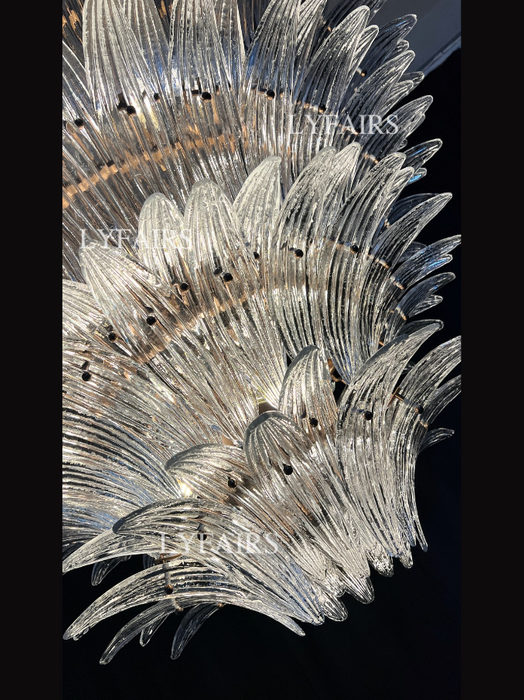 Lustre en verre artistique à motif de fleurs pour salon/chambre