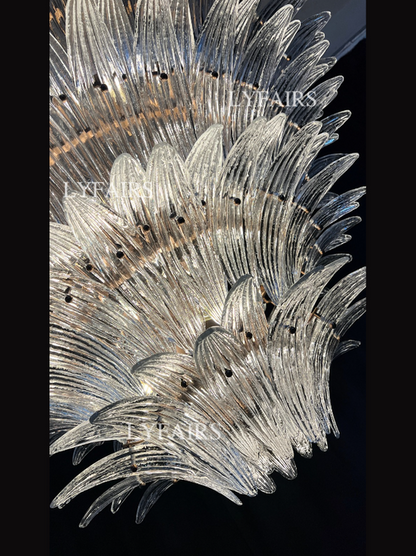Lustre en verre artistique à motif de fleurs pour salon/chambre