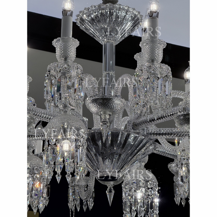Lustre en cristal élégant, plafonnier pour salon, salle à manger, abat-jour en tissu