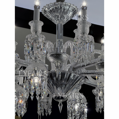 Lustre en cristal élégant, plafonnier pour salon, salle à manger, abat-jour en tissu