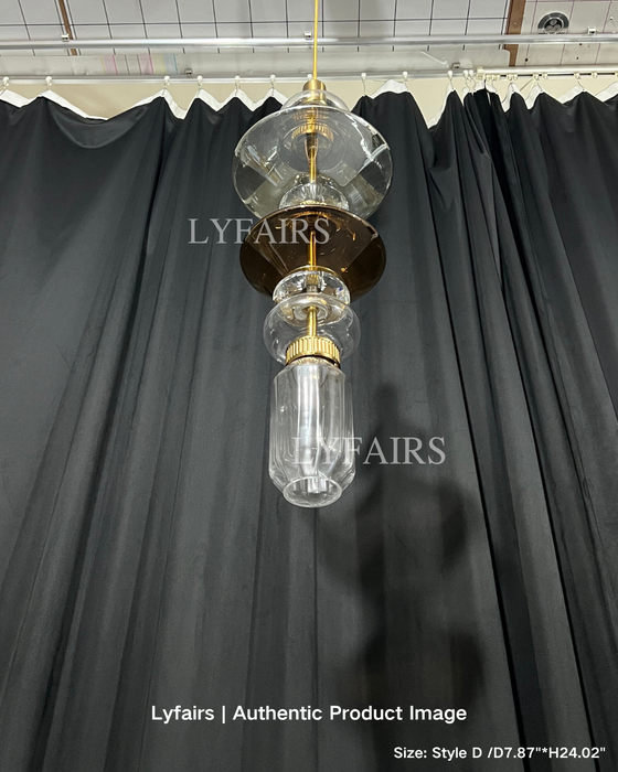 Lampada a sospensione in vetro artistico irregolare