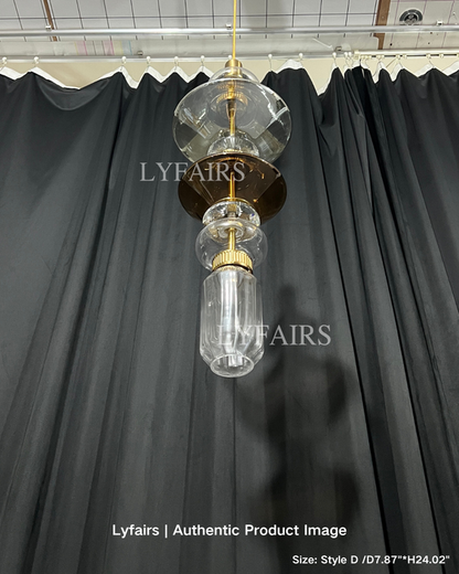 Lampada a sospensione in vetro artistico irregolare
