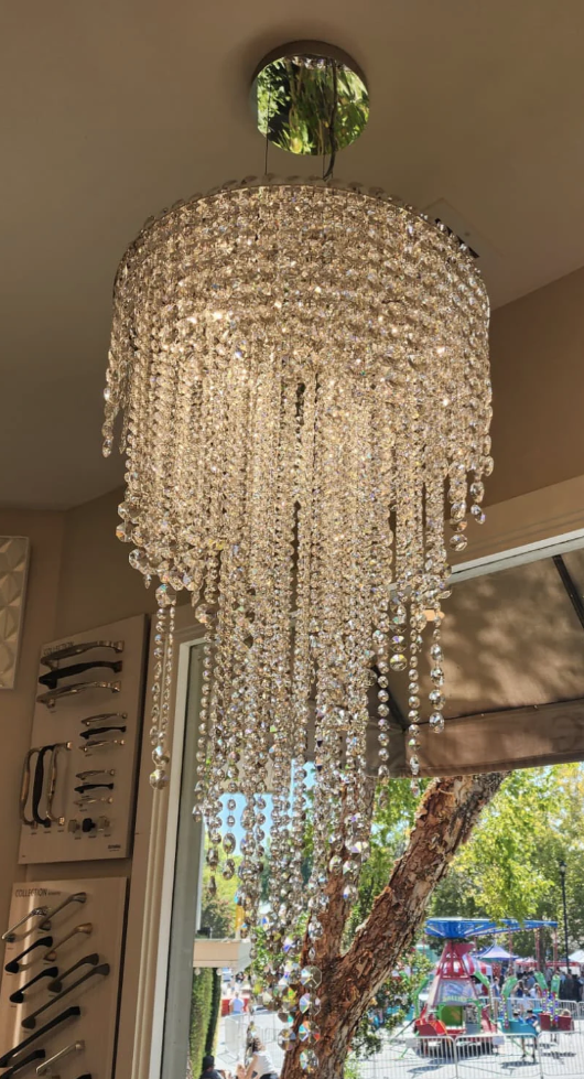 Modern Waterfall Crystal Tassel Pendant