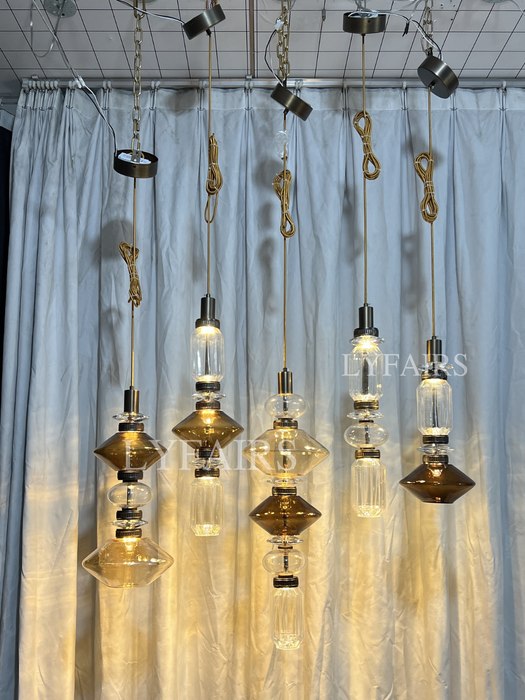 Lampada a sospensione in vetro artistico irregolare
