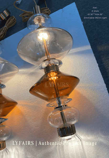 Lampada a sospensione in vetro artistico irregolare
