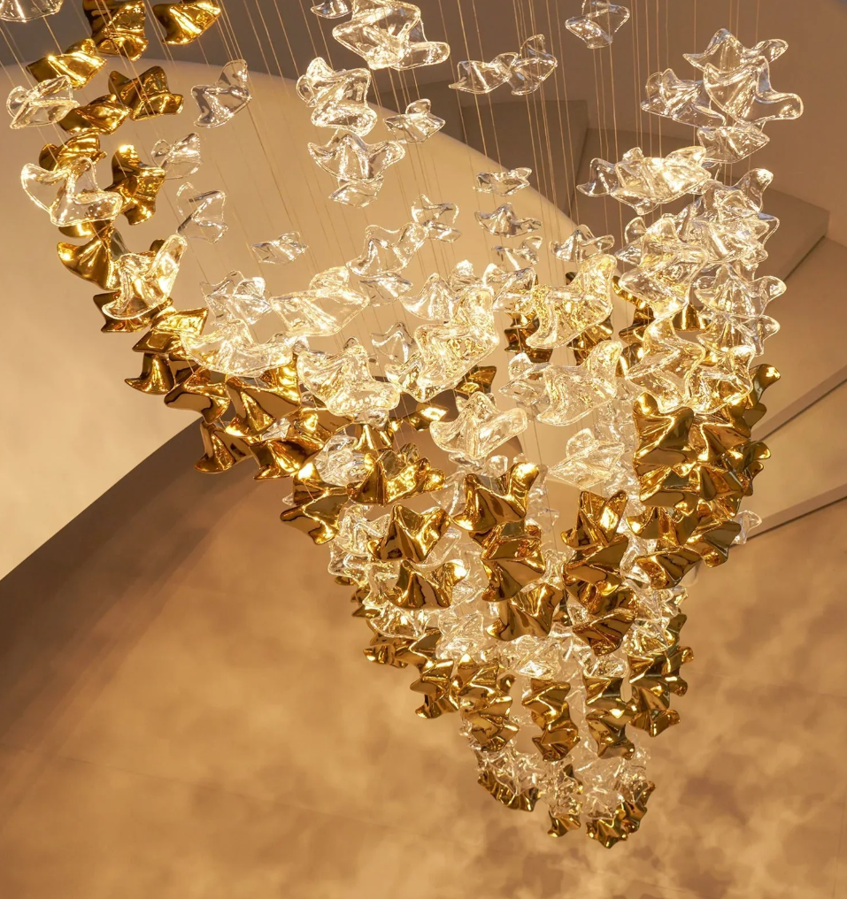 Modern Floating Starfish Glass Chandelier for High Ceiling /Hotel/Restaurant