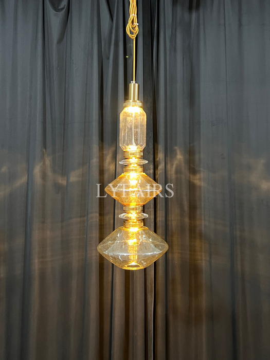 Lampada a sospensione in vetro artistico irregolare
