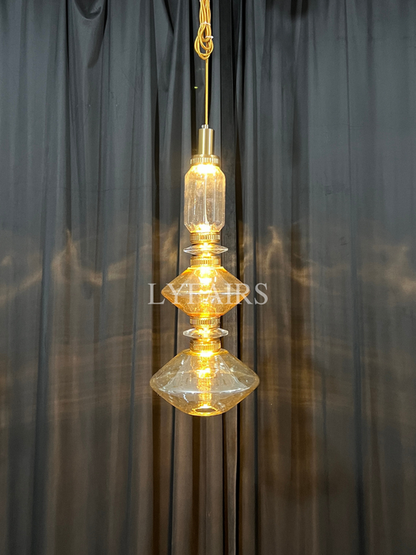 Lampada a sospensione in vetro artistico irregolare