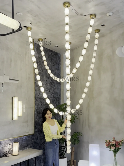 Modern Necklace Alabaster Cluster Chandelier