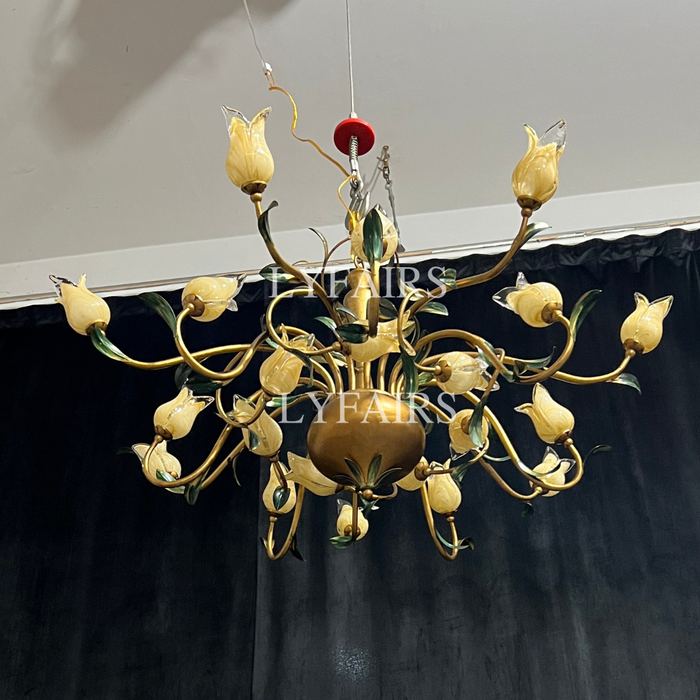 Lustre créatif vintage en forme de tulipe, style campagnard européen, pour salle à manger, chambre à coucher, salon, chambre d'enfant