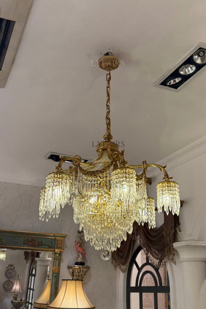 Baroque Imperial Tiered Waterfall Crystal Fringe Chandelier