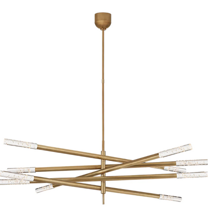 Minimalist 8/10 Light Articulating Chandelier in Brass/Polished Chrome/Bronze Finish