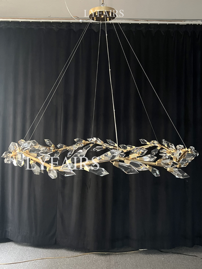 Art Handcrafted 1/2/3-tier Diamond-cut Crystal Chandelier for Living/Dining Room/Bedroom