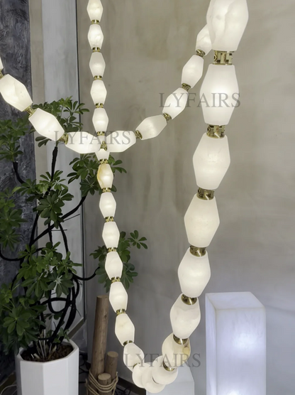 Modern Necklace Alabaster Cluster Chandelier