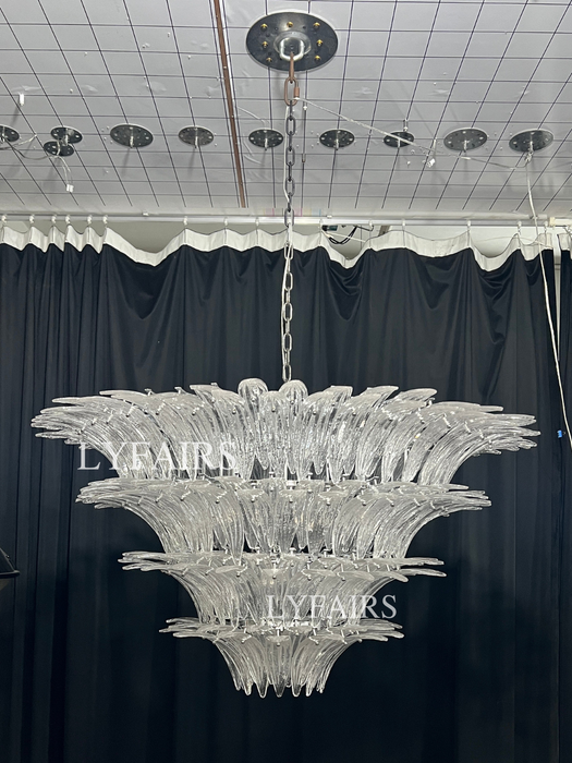 Lustre en verre artistique à motif de fleurs pour salon/chambre