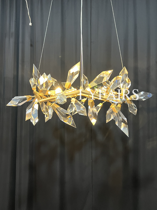 Art Handcrafted 1/2/3-tier Diamond-cut Crystal Chandelier for Living/Dining Room/Bedroom
