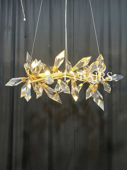 Art Handcrafted 1/2/3-tier Diamond-cut Crystal Chandelier for Living/Dining Room/Bedroom