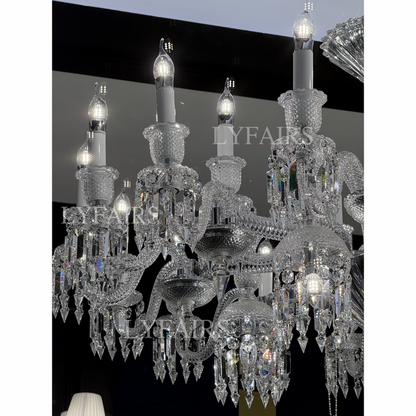 Lustre en cristal élégant, plafonnier pour salon, salle à manger, abat-jour en tissu