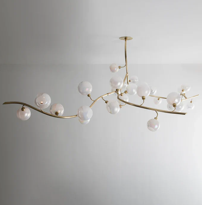 CSA-certified Modern Hand-blown Glass Globes Branch Chandelier L70.87"
