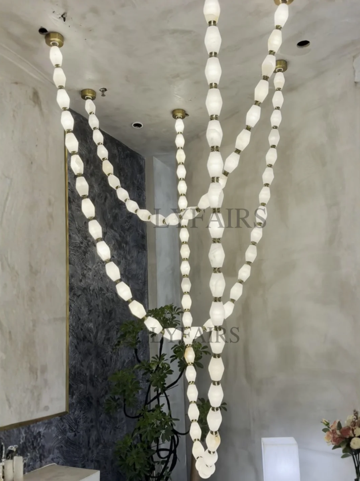 Modern Necklace Alabaster Cluster Chandelier