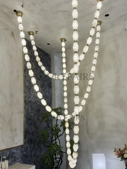 Modern Necklace Alabaster Cluster Chandelier