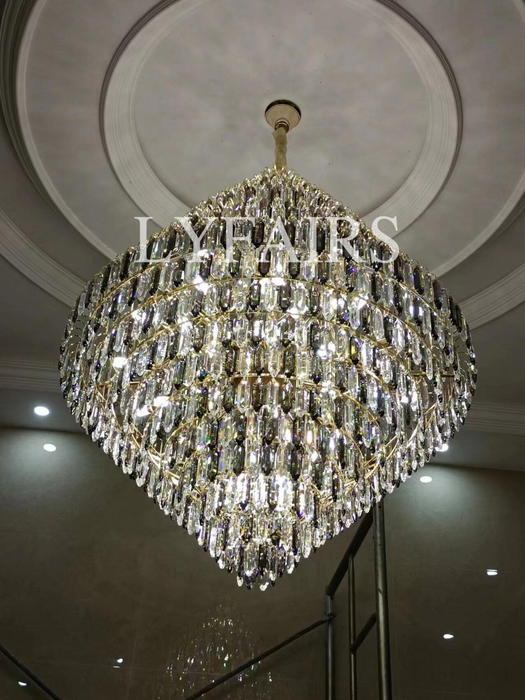 Lustre décoratif en cristal extra large pour hall d'entrée, salon, escalier
