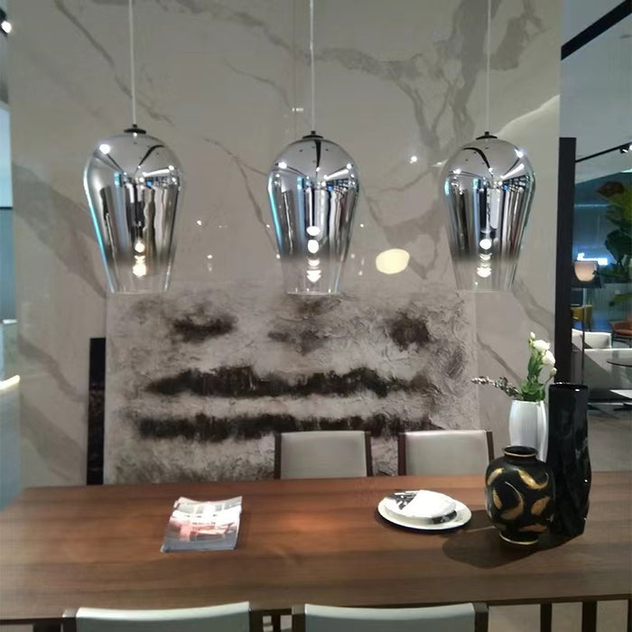 Contemporary Faded Metallic Glass Pendant Light