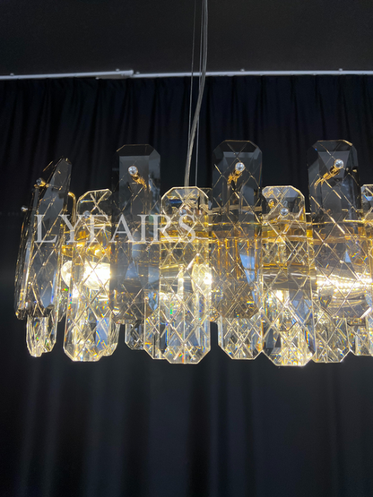 Lampadario moderno in cristallo grigio fumo, lampadario a sospensione scintillante per soggiorno/sala da pranzo/camera da letto/ufficio domestico