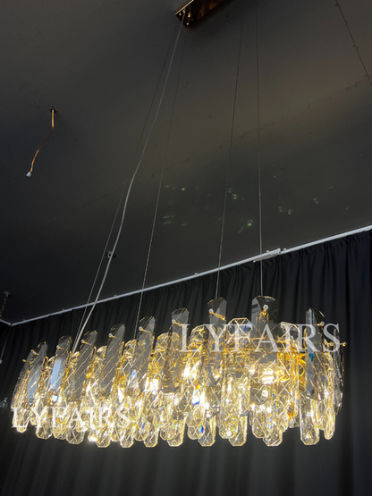 Lampadario moderno in cristallo grigio fumo, lampadario a sospensione scintillante per soggiorno/sala da pranzo/camera da letto/ufficio domestico