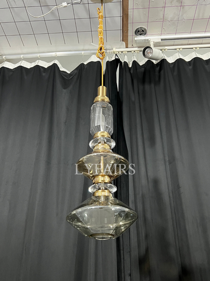 Lampada a sospensione in vetro artistico irregolare