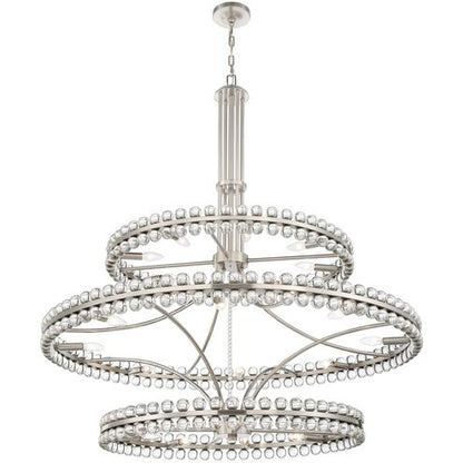 Modern 2/3 Ring Glass Ball Chandelier for Low-ceiling