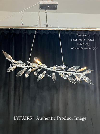 Modern Luxury Linear Handcrafted Crystal Chandelier for Dining Room